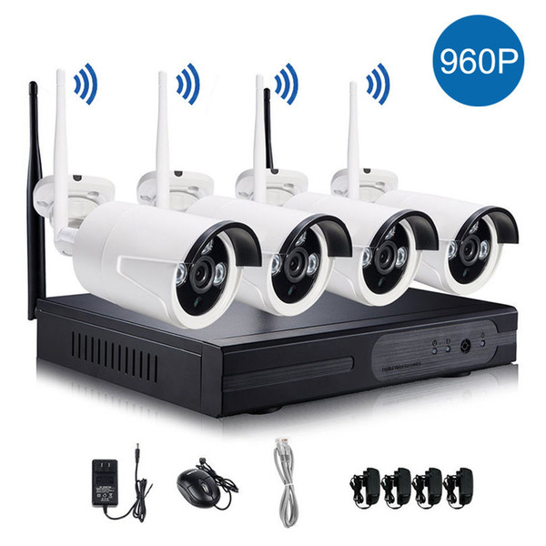 1280*960P Wireless System Network/IP Camera 4CH 960P HD WIFI NVR AUTO-PAIR Wireless CCTV Surveillance Systems Home Security