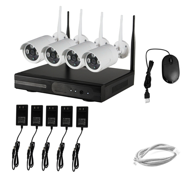 1080P HD 4channels Plug And Play Wireless NVR Kit CCTV System WIFI IP Camera kit Outdoor 3arrays IR50M Security Camera