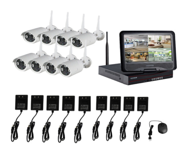 1080P HD 8ch Plug And Play 10 Inch LCD Screen Wireless NVR Kit CCTV System WIFI IP Camera Outdoor IR Security Camera