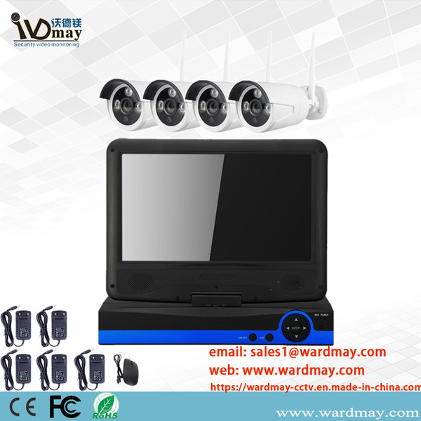 Wdm 4 Chs 1.3/2.0MP CCTV Security WiFi NVR Kits with 10.1 Inch LCD Screen