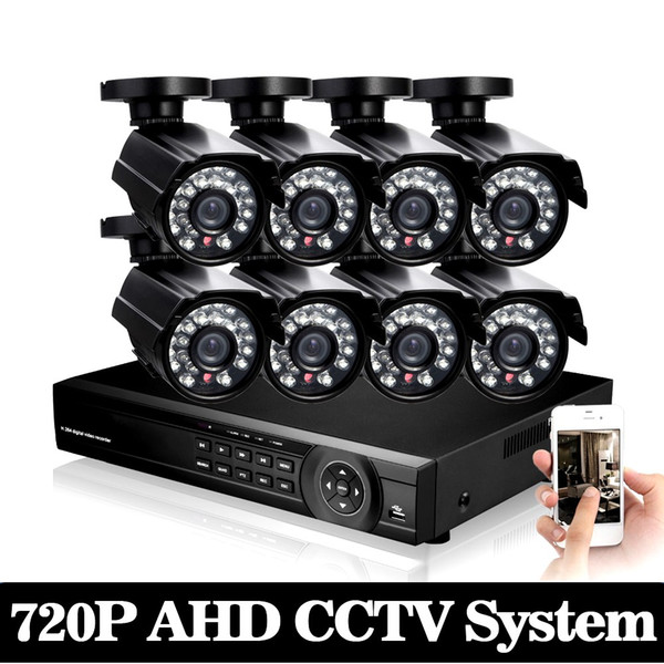 NINI AHD 8CH CCTV system HD AHD 1080P video surveillance P2P WIFI DVR KIT 8PCS outdoor 2000TVL Security Camera System