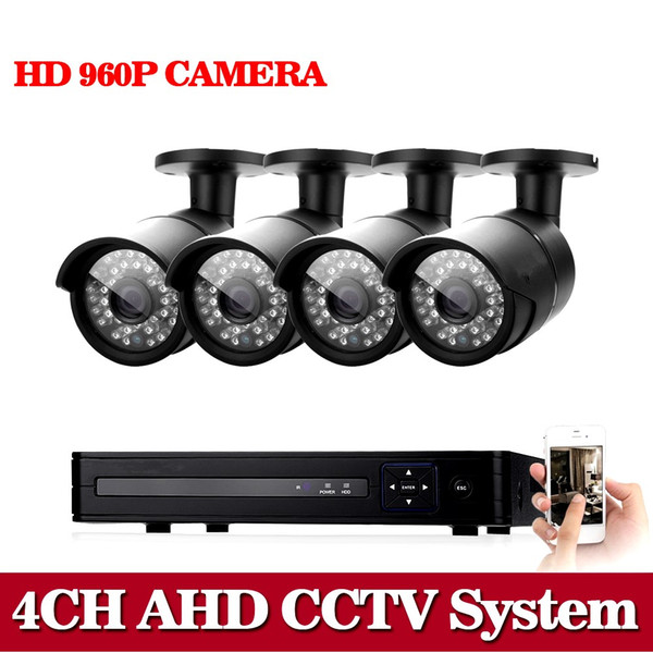 960P AHD 4ch cctv security camera system 4CH HDMI AHD TVI DVR Night Vision IR 1.3MP HD CCTV Security Cameras System QR NO HDD