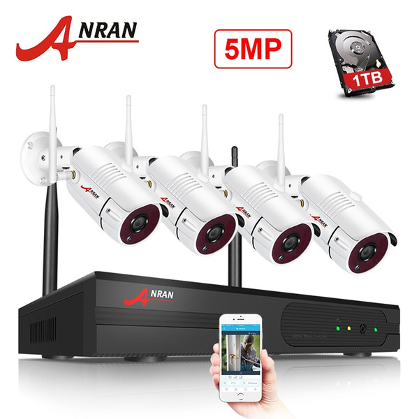 ANRAN P2P Full HD NVR 5MP H.265 IP Security System Outdoor Infrared Wireless CCTV Camera System Waterproof Surveillance Kit Hard Disk