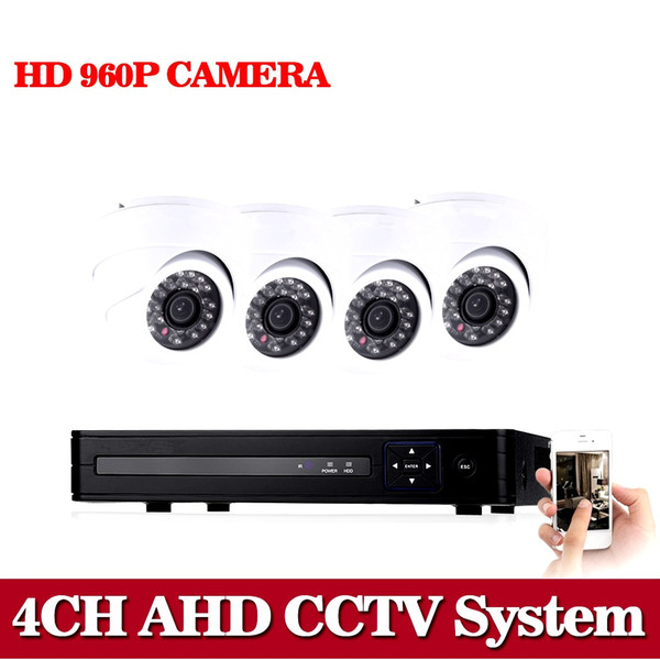 Home Security CCTV Camera System 960P Kit 4 Channel AHD CCTV HVR DVR NVR AHD DVR 4pcs 2500TVL Infrared Indoor Dome Camera