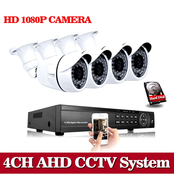 NINI AHD CCTV System HDMI 1080P DVR 4PCS 1080P 2.0MP Waterproof Outdoor CCTV Camera Home Security System Surveillance 1TB