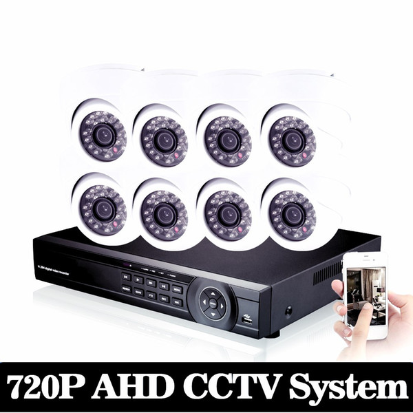 NINI 720P CCTV Security Dome 1.0MP 2500TVL camera kit with 8 channel AHD 1080P DVR system hdmi 1080P NVR 3g wifi DVR Set