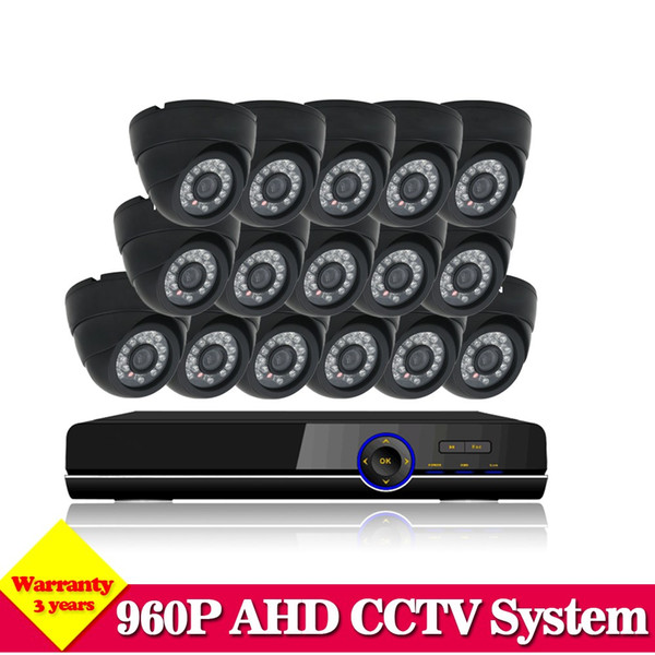 Home Video surveillance System AHD CCTV DVR System 16CH 960p 2500TVL indoor IR Cameras DVR Kit System HDMI 1080P NVR 3g wifi