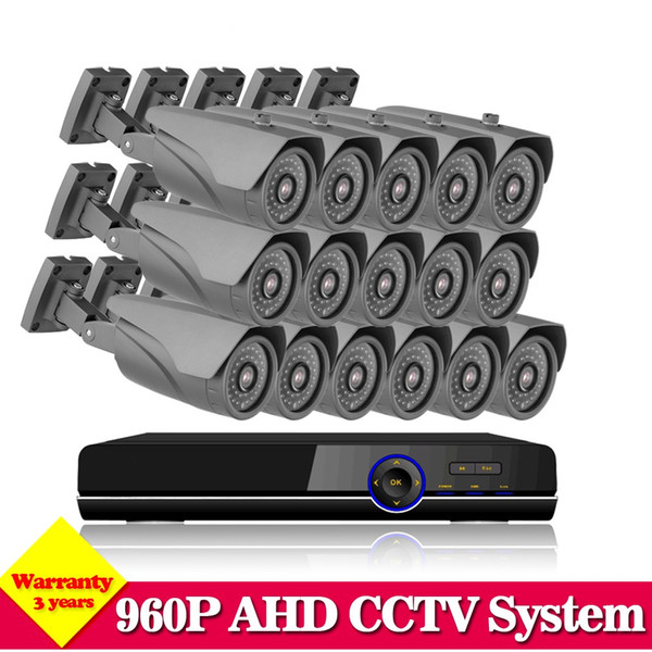 NINI AHD 1080P 16CH CCTV DVR System indoor outdoor 960p 2500TVL 1.3MP IR Cameras DVR Kit System HDMI 1080P NVR 3g wifi