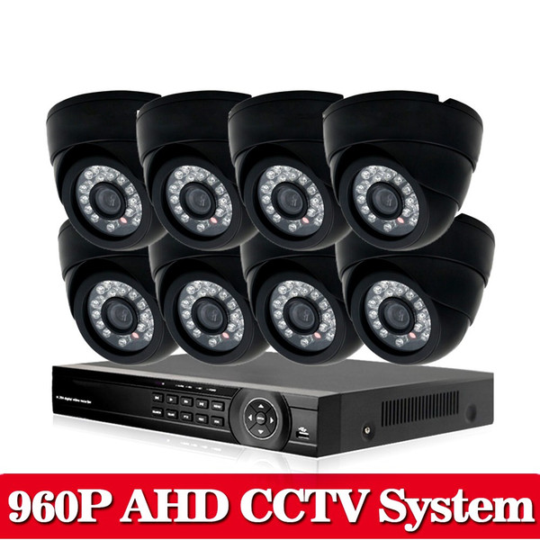 HD 1080P /960P 8CH CCTV System Surveillance Kit 8 Channel AHD DVR With 1.3MP IR Dome Outdoor/Indoor Security AHD Camera Kit