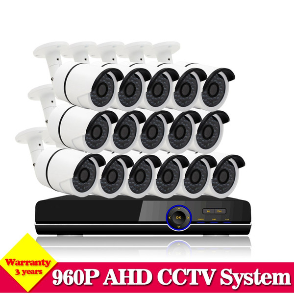 16 channel Surveillance DVR Kit CCTV Security Camera System Network Video Recorder 16pcs 1280*960P Outdoor Cameras NO HDD