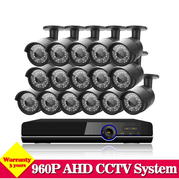 HD 16channel 720P 1080P AHD recording dvr 16pcs video surveillance camera kit 1.3MP 2500tvl camera hdmi 1080p output USB 3G WIFI