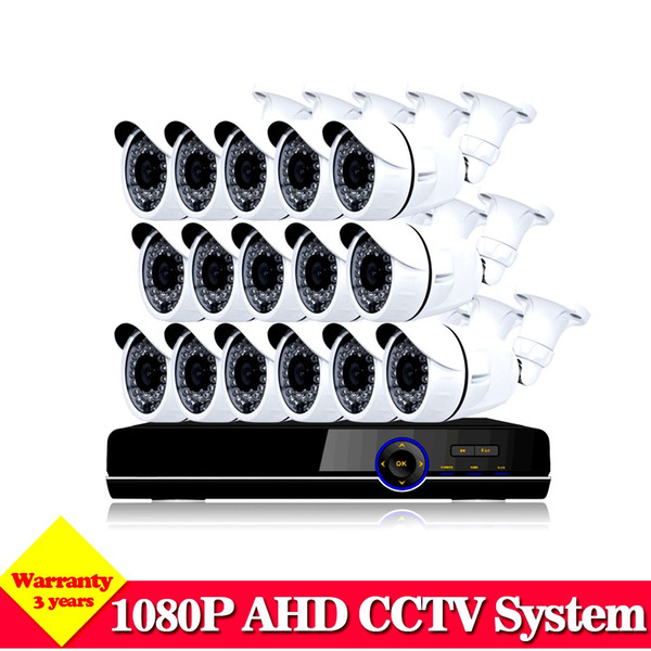 NINI Hot 16CH 1080P HDMI AHD DVR Video CCTV System 16Pcs 2MP 3000TVL IR outdoor Security Camera Surveillance System