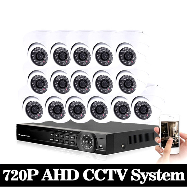 AHD CCTV System 16CH DVR Kit 16 Channel 1080P DVR With IR Day Night 2000TVL Security Dome CCTV Camera Video Surveillance System