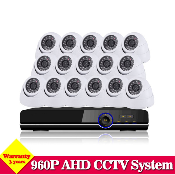 Home 16CH AHD CCTV DVR System 16pcs indoor 960P 1.3MP 2500TVL IR Cameras DVR Kit HDMI 1080P Support mobile p2p cms view