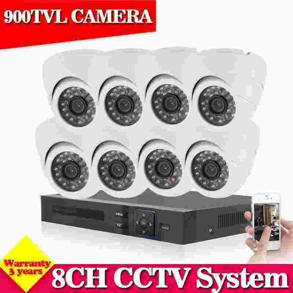 8CH AHD HD CCTV System 8pcs 900TVL indoor IR Security Camera 8 Channels video Surveillance DVR kits for home protection