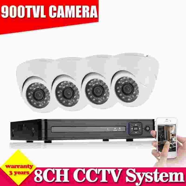 8CH HDMI DVR 4PCS 900TVL IR indoor Day&Night CCTV Dome Camera 24 LEDs Home Security Camera System Surveillance Kits