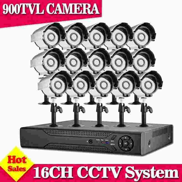 CCTV 16 channel HD system 16CH 960H HDMI 1080P Video DVR With 900TVL CCTV Night Security Camera System Support p2p mobile view