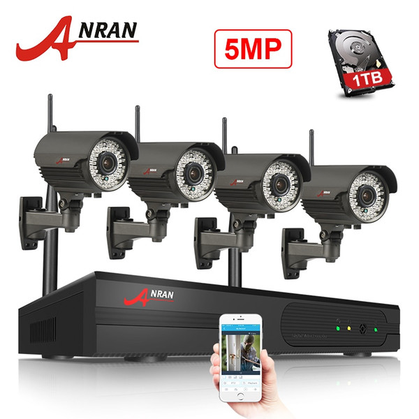 ANRAN CCTV Camera System 5.0MP Full HD H.265 78IR 2.8-12MM Lens Outdoor Waterproof Security Kit P2P Wireless WIFI Security Camera Hard Disk