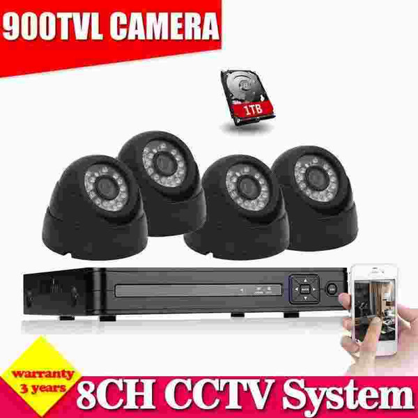 8 Channel CCTV Security camera with DVR Recorder System 4pcs 900TVL Camera video Kit 8ch 960h dvr NVR surveillance system