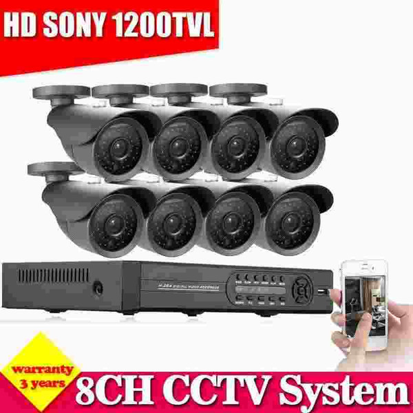 Hot,1080P HDMI 8CH Full 8 Channel 1080N AHD CCTV DVR SONY 1200TVL Video Surveillance Security System 8 bullet outdoor Camera