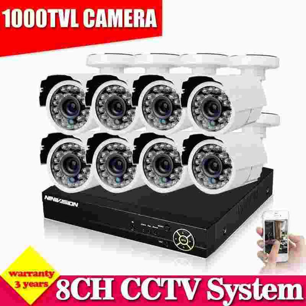 CCTV 8 channel 1080P 1080N AHD-NH DVR security system 8pcs 1000tvl video Surveillance camera dvr Recorder hdmi 1080p NVR 3G Wifi