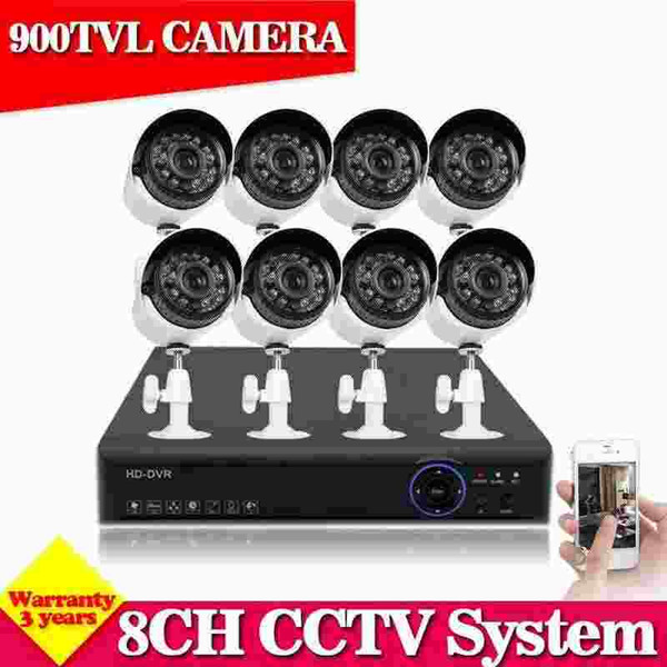 1080P HDMI CCTV security system 8CH AHD-NH DVR kit 8*900TVL Outdoor video surveillance security camera kit Home cctv camera set