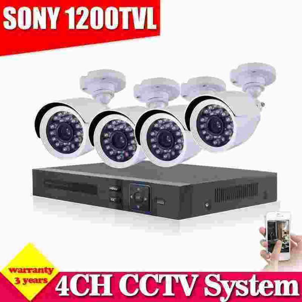 CCTV DVR NVR Sony 1200TVL Surveillance CCTV System 4ch Full 960H DVR IR Cameras Surveillance System IR Cut Filter 4ch DVR Kit