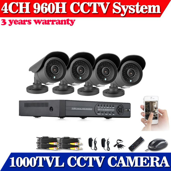 home CCTV Surveillance 4CH security DVR Kit Full 960H HD 1000TVL Camera mobile phone monitor,Video surveillance camera system