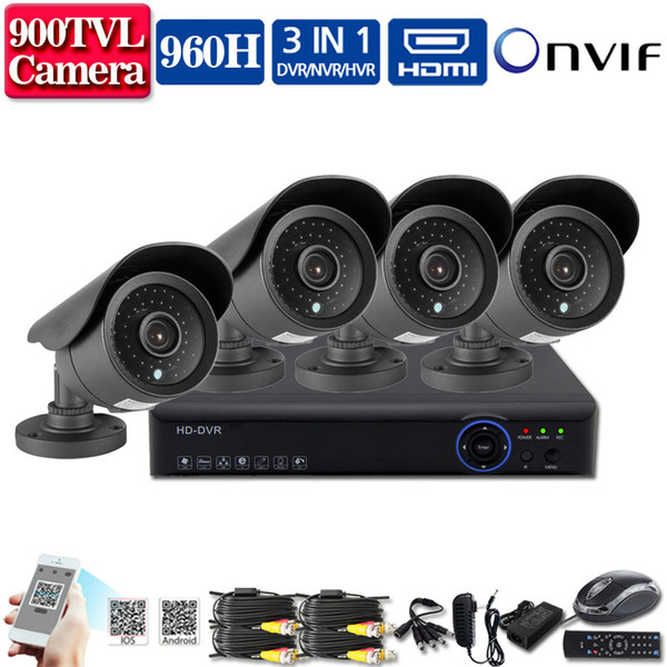 NEW 4CH CCTV System 960P DVR 4PCS Outdoor Waterproof IR CCTV Security Camera System 900TVL Kits