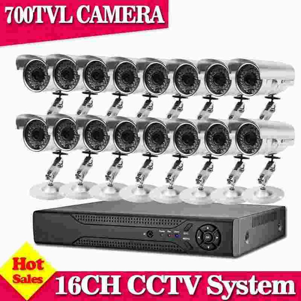 Home CCTV 700TVL outdoor Waterproof Camera 16ch HDMI 1080P DVR recorder Kit 16CH 960H security video surveillance dvr system