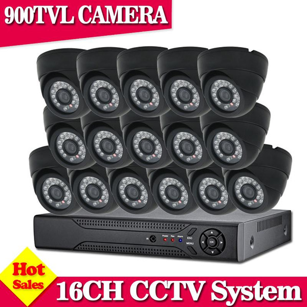 NINI Video Surveillance System 16Ch AHD 960H HDMI CCTV DVR Kit 900TVL IR Night Indoor Security Cameras System