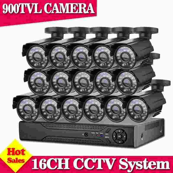 Home 16CH CCTV Security Camera System 16 channel DVR 900TVL Outdoor Day Night IR Camera DIY Kit Color Video Surveillance System