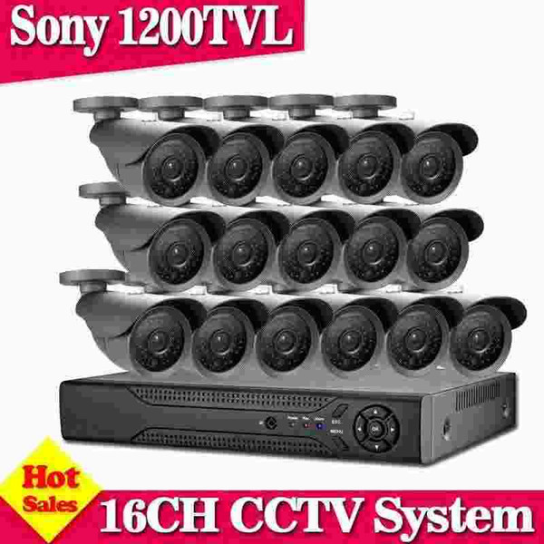 16CH CCTV System AHD 960H DVR HDMI SONY CCD 1200TVL Home Security System Surveillance Kits NO HDD