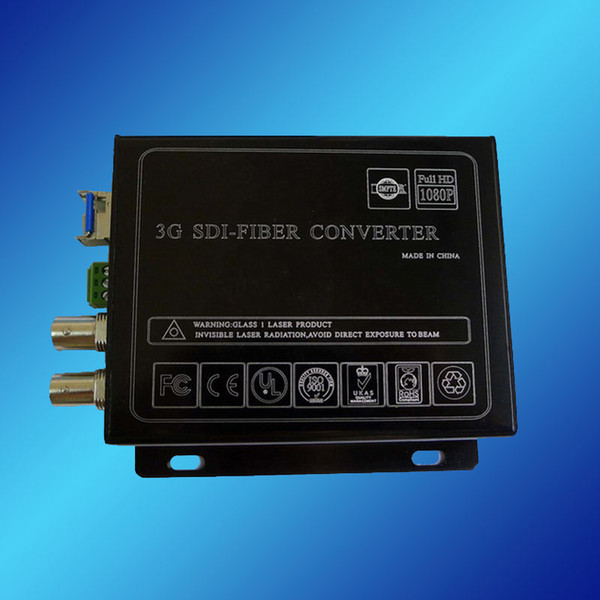 3G/HD/SD-SDI Video to Optic Media Converter & Transceiver; SDI Video over Fiber Transceiver; 20km, Single Mode