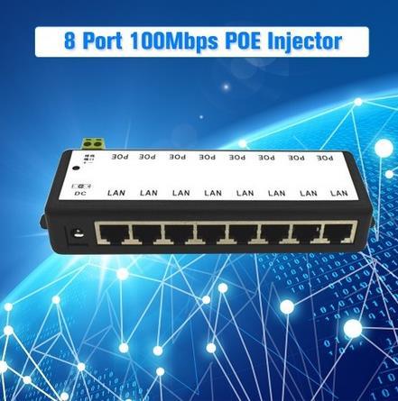 CCTV 8CH PoE Injector Box DC 12V-48V Power