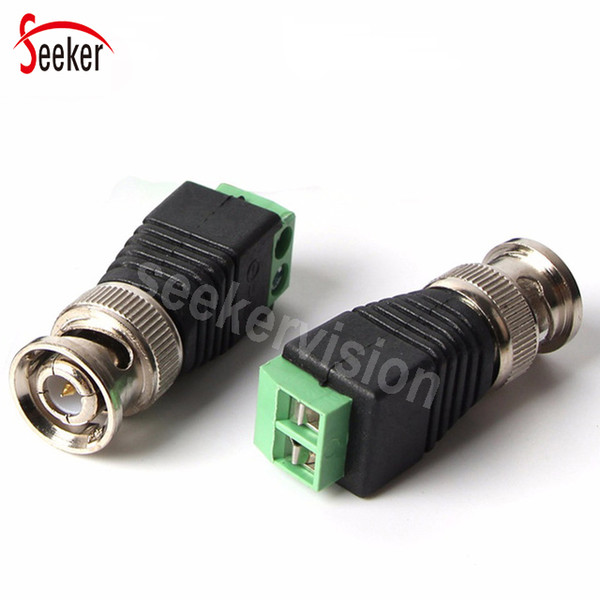 100pcs/lot BNC Male Connector Cat5 Cat6 CCTV Accessories Video Balun BNC Connectors for Security Camera System