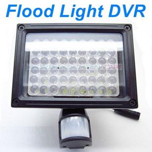 54 LEDs Flood Light PIR Security Camera DVR Video Recorder Auto Lighting and PIR Motion Detect Activated, Support Overwrite and Max 32GB