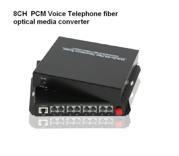 High quality 2 Channel 4CH 8CH PCM Voice Telephone fiber optical media converter with Ethernet 1Pair -FC single mode 20Km