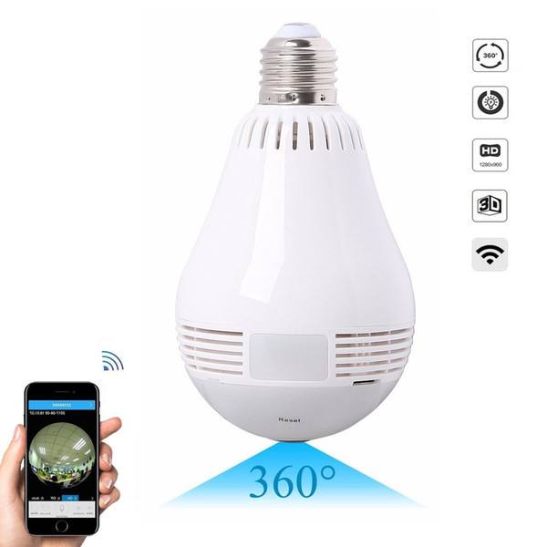 360 Degree mini Panoramic Camera 960P HD WiFi Camera Light Bulb LED Lamp Security Video Recorder Home Security Camera IP Cam