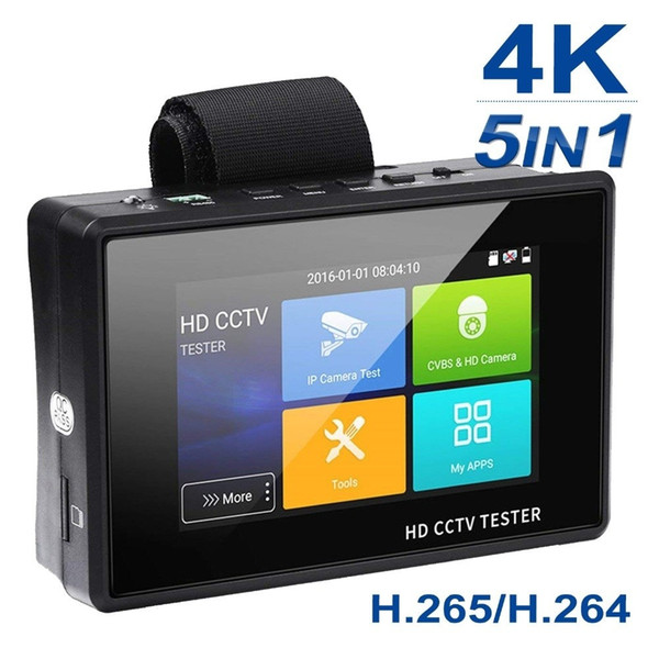 4inch five in one 4K H.265/H.264 IP/8MP TVI/5MP AHD/4MP CVI/Analog CVBS CCTV Tester Monitor Support PTZ Wifi Onvif