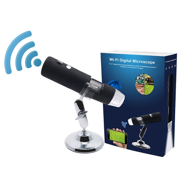 Digital WiFi Microscope HD 2MP 1000x Magnification Endoscope Camera 8 Leds with Metal Stand for IOS and Android Tablet