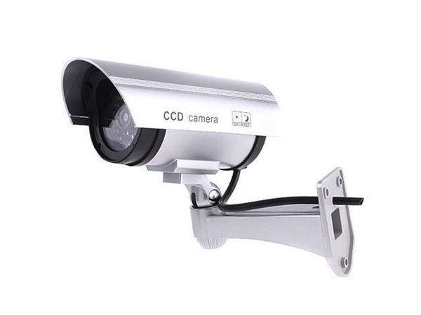 Indoor Outdoor Dummy IR Security Surveillance Camera - Silver - AB-BX-11