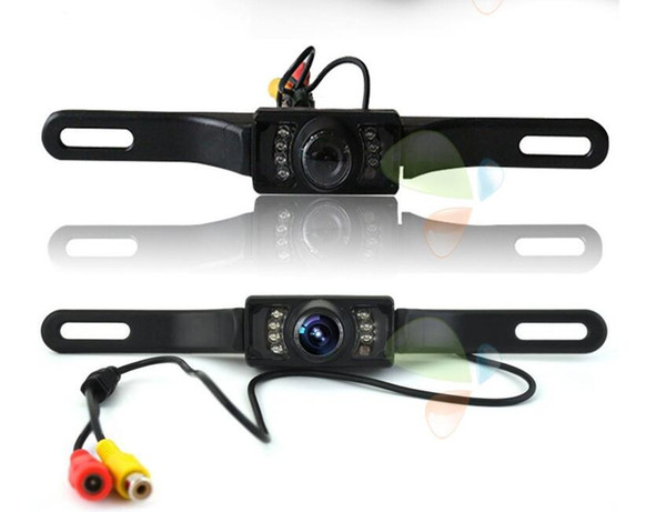 Waterproof Long License Plate Frame Color CMOS Car Rear View Camera For Reverse Parking camera With 7 LED IR Night Vison