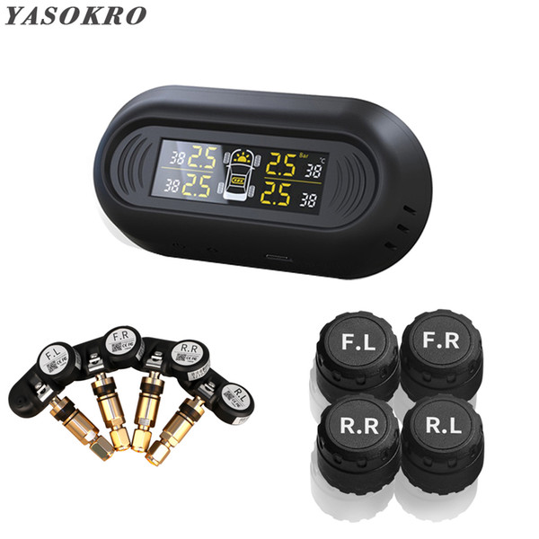 Car TPMS Tire Pressure Alarm Monitoring System Tyre Pressure Sensor Auto Security Alarm monitor System Solar Power charging