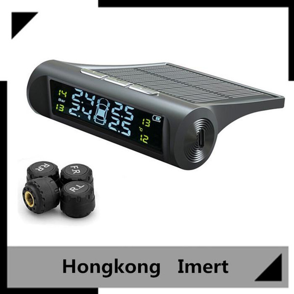 2017 New Solar Power TPMS Wireless Tire Pressure Monitoring System Car tyre pressure alarm System With LCD color display