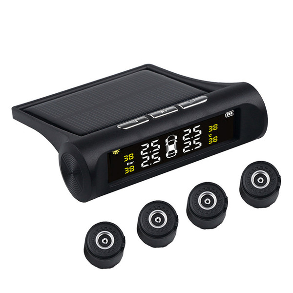 USB or Solar Charging Car TPMS Tire Pressure Monitoring System HD Digital LCD Display Auto Alarm tool Wireless 4 external Sensor