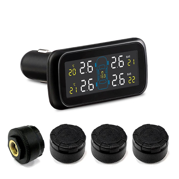 TPMS Car Electronics Wireless Tire Pressure Monitoring System With External Replaceable Battery Sensors LCD Display U903