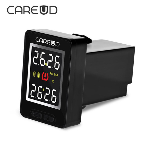 100% CAREUD U912 Car TPMS Wireless Auto Tire Pressure Monitoring System with 4 Built-in Sensors LCD Embedded Monitor For Toyota