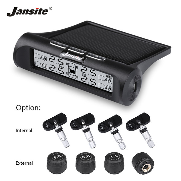 Jansite Smart Car TPMS Tyre Pressure Monitoring System New Upgrade Display Mode Solar Power+USB Charging Real-time Monitoring