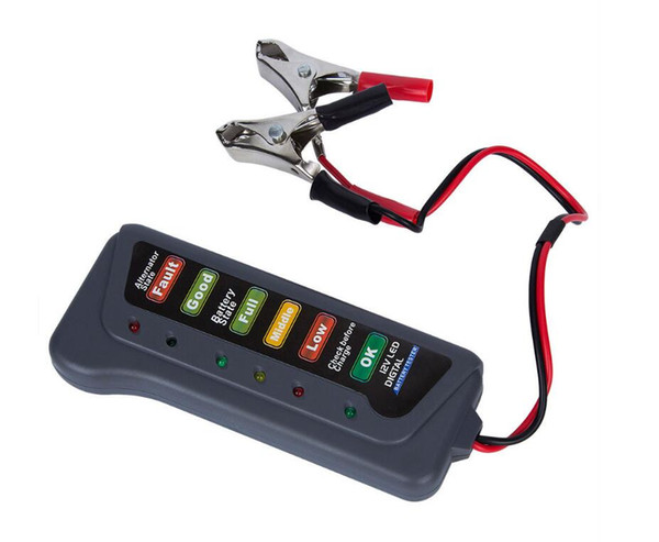 12V Digital with 6 LED Lights Display Battery Testers Alternator Car Vehicle Diagnostic Tool For Car Motorcycle circuit tester